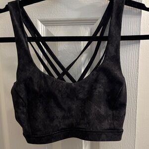 Lululemon Athletica Black Patterned Sports Bra